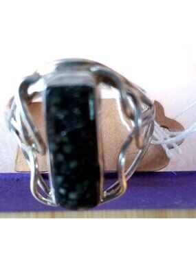 Ring Pietersite   Open Band  25 ct  5 Gr Size 10   20 mm x 5 mm  Harr  925 Silve